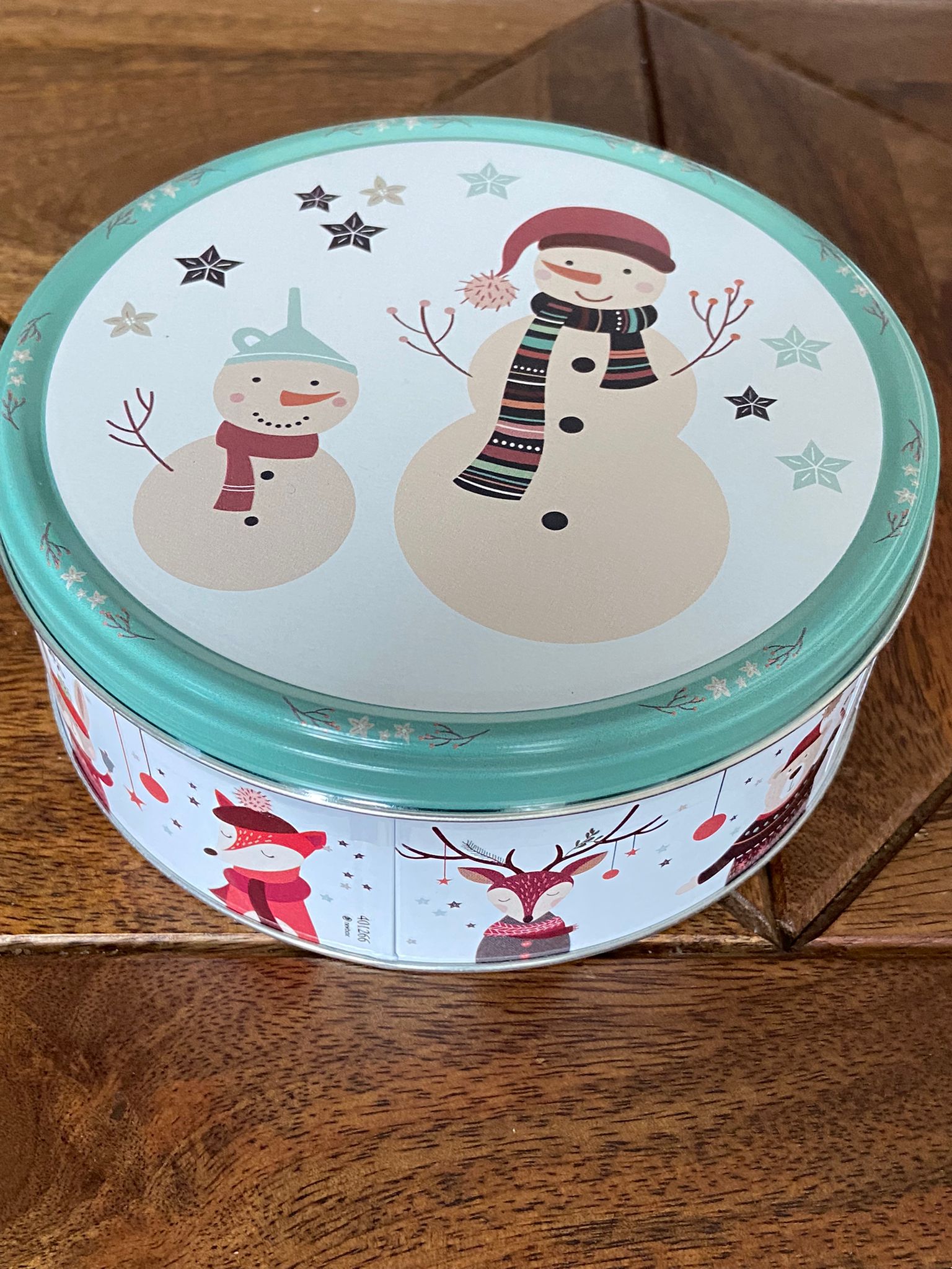 Christmas Biscuit Tin with Snowman Harald's Chocolates